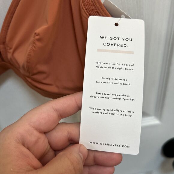 LIVELY Unlined Mesh Bra Size 1 Rust Brown | 32D 32DDD 34D 34DDD | Wireless NWT - Picture 10 of 16